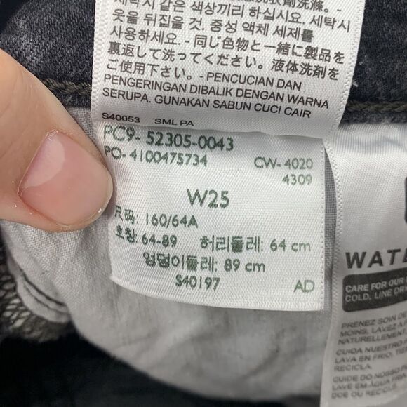 Levi’s Wedgie Skinny Black‎ Denim Sz 25 - Picture 8 of 9